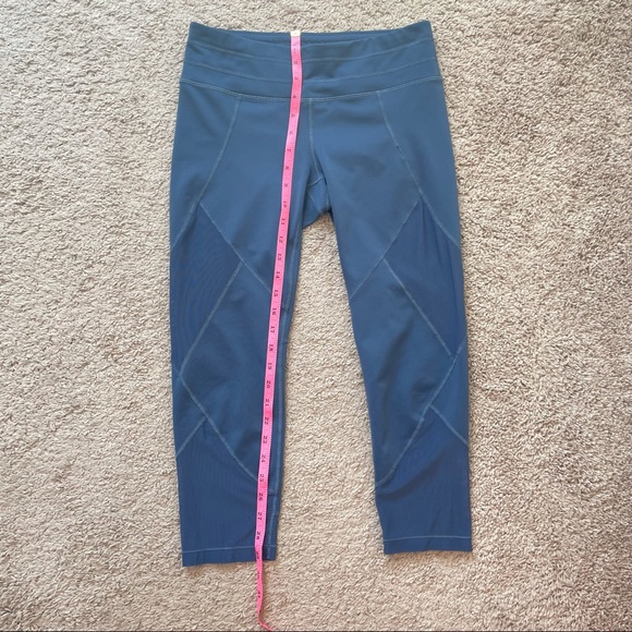 Athleta Mesh Sonar Capri Blue Athletic Crop Leggings Size Small Tall - Picture 14 of 16